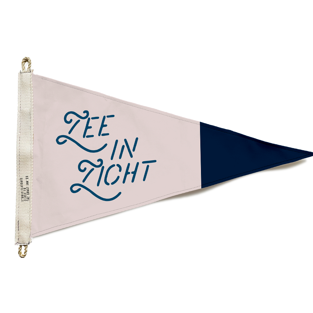 Zee in Zicht - Vlag gemaakt van geupcycled tentdoek