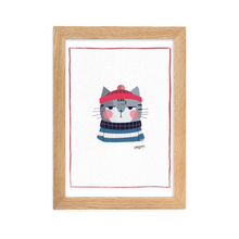 Load image into Gallery viewer, Poes van Leendert - Ingelijste poster van mat papier
