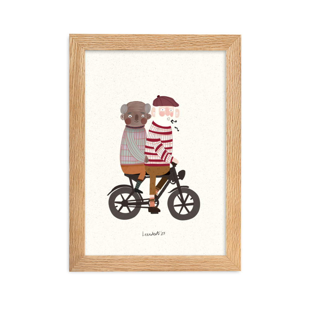 Fatbike Leendert - Ingelijste poster van mat papier